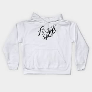 Love Softball Kids Hoodie